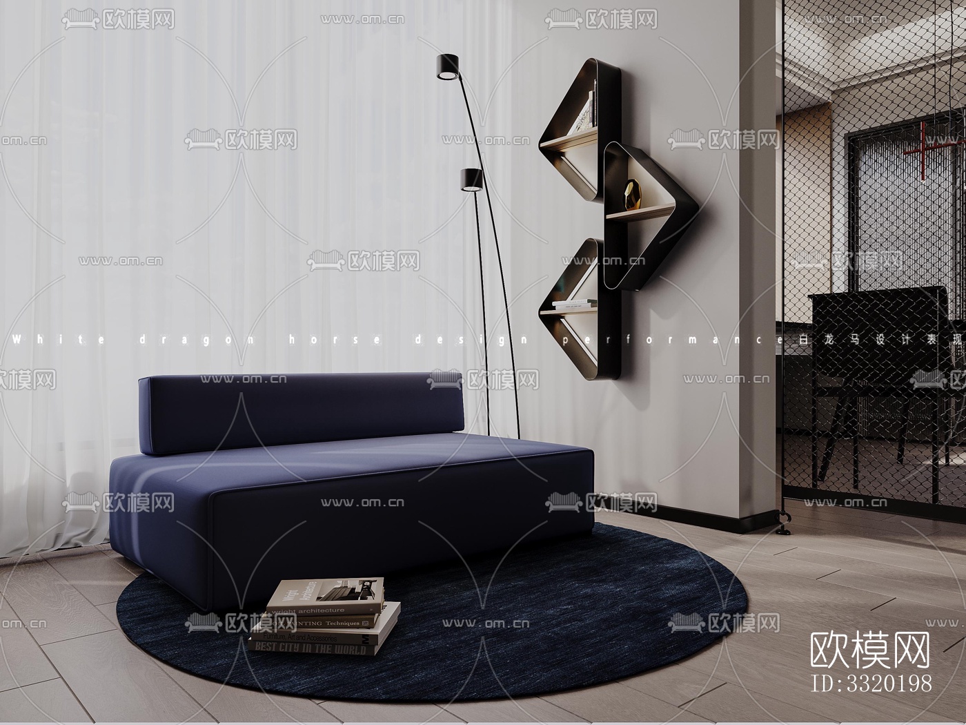 现代客厅效果图下载（渲染图5）