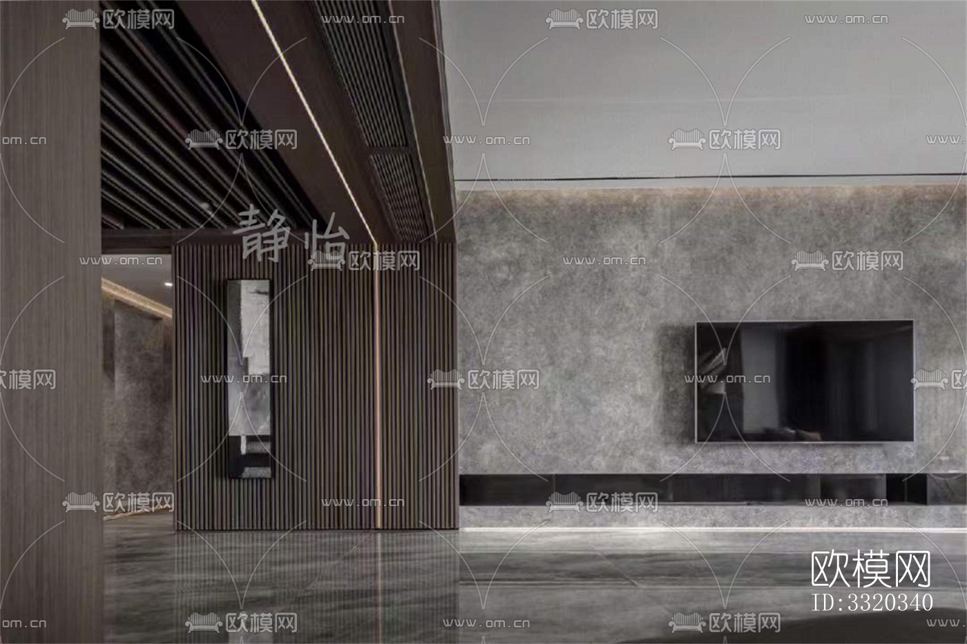 现代客厅效果图下载（渲染图3）