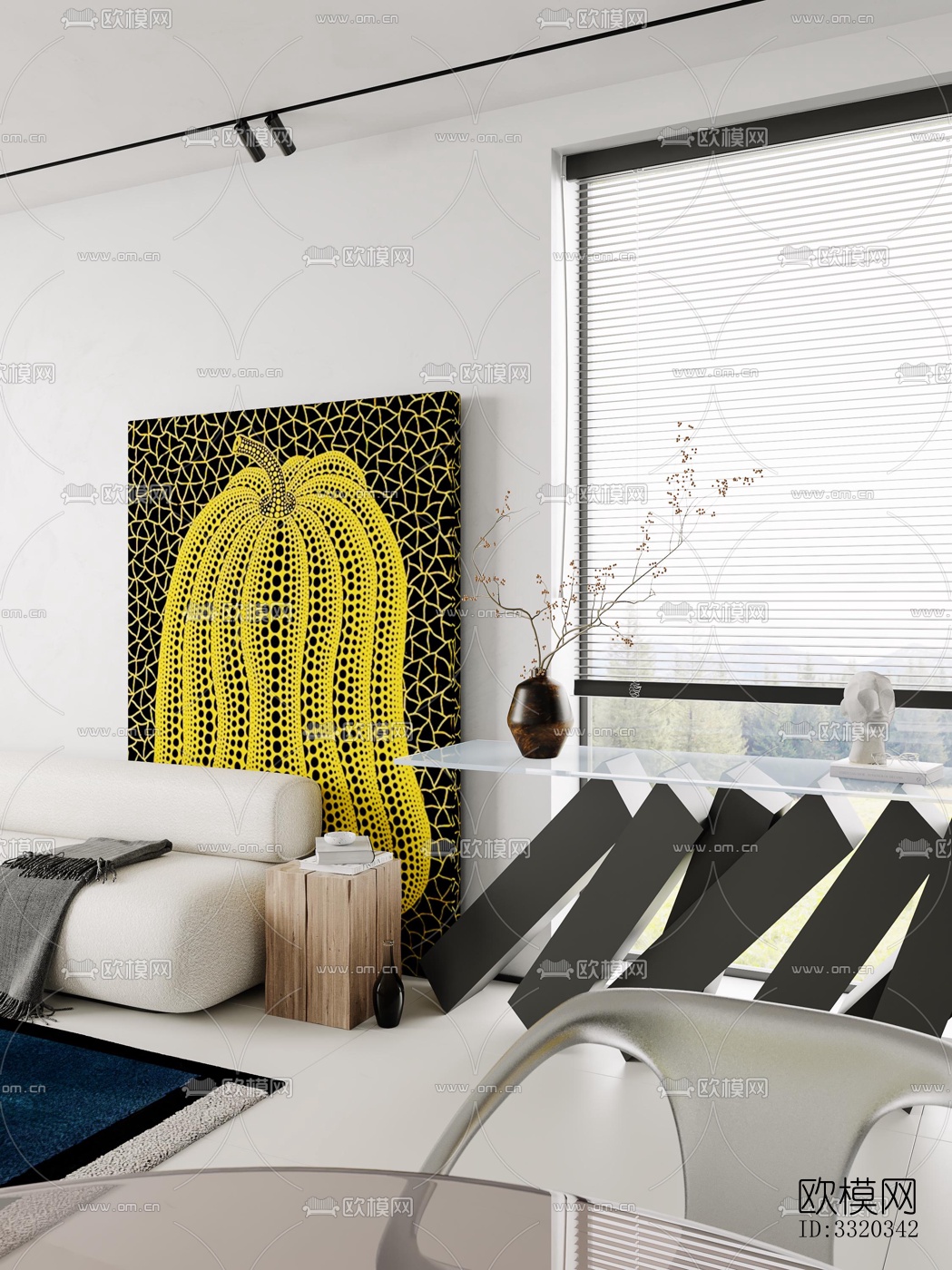 现代客厅效果图下载（渲染图2）