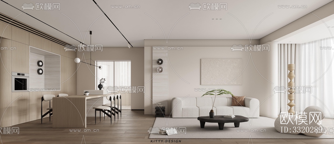 现代客厅效果图下载（渲染图4）