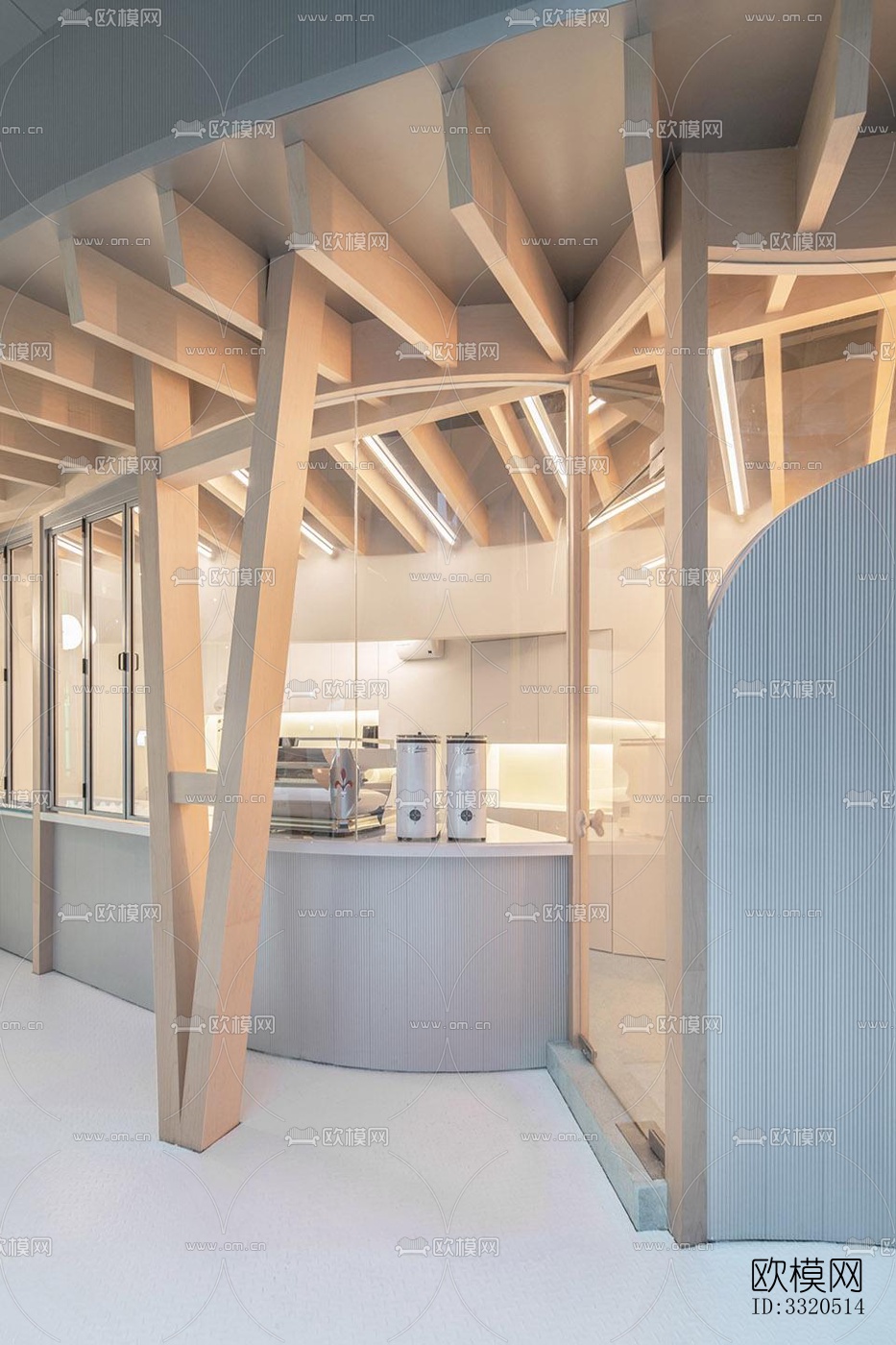 原木风咖啡奶茶效果图下载（渲染图8）