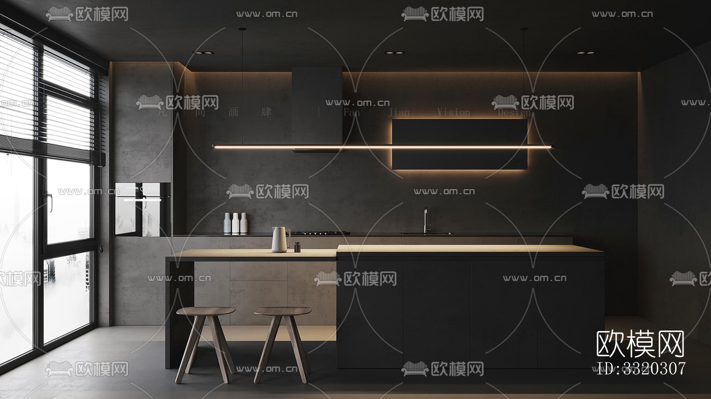 现代客厅效果图下载（渲染图3）