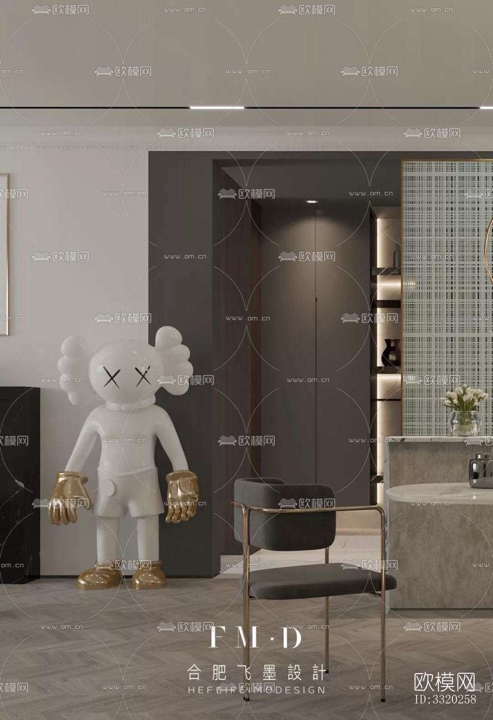 现代客厅效果图下载（渲染图2）