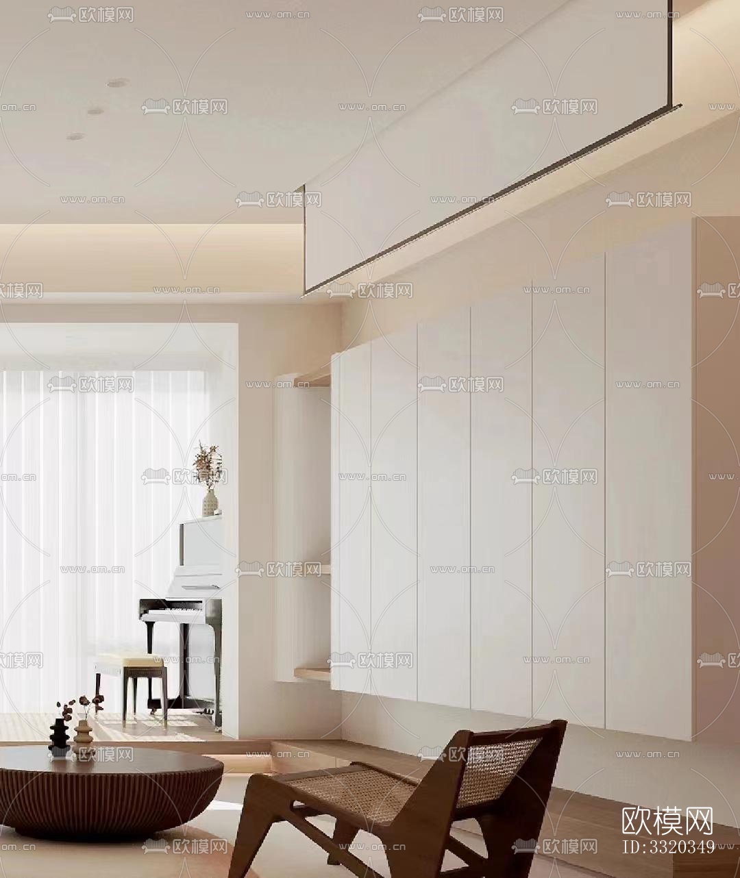 现代客厅效果图下载（渲染图2）