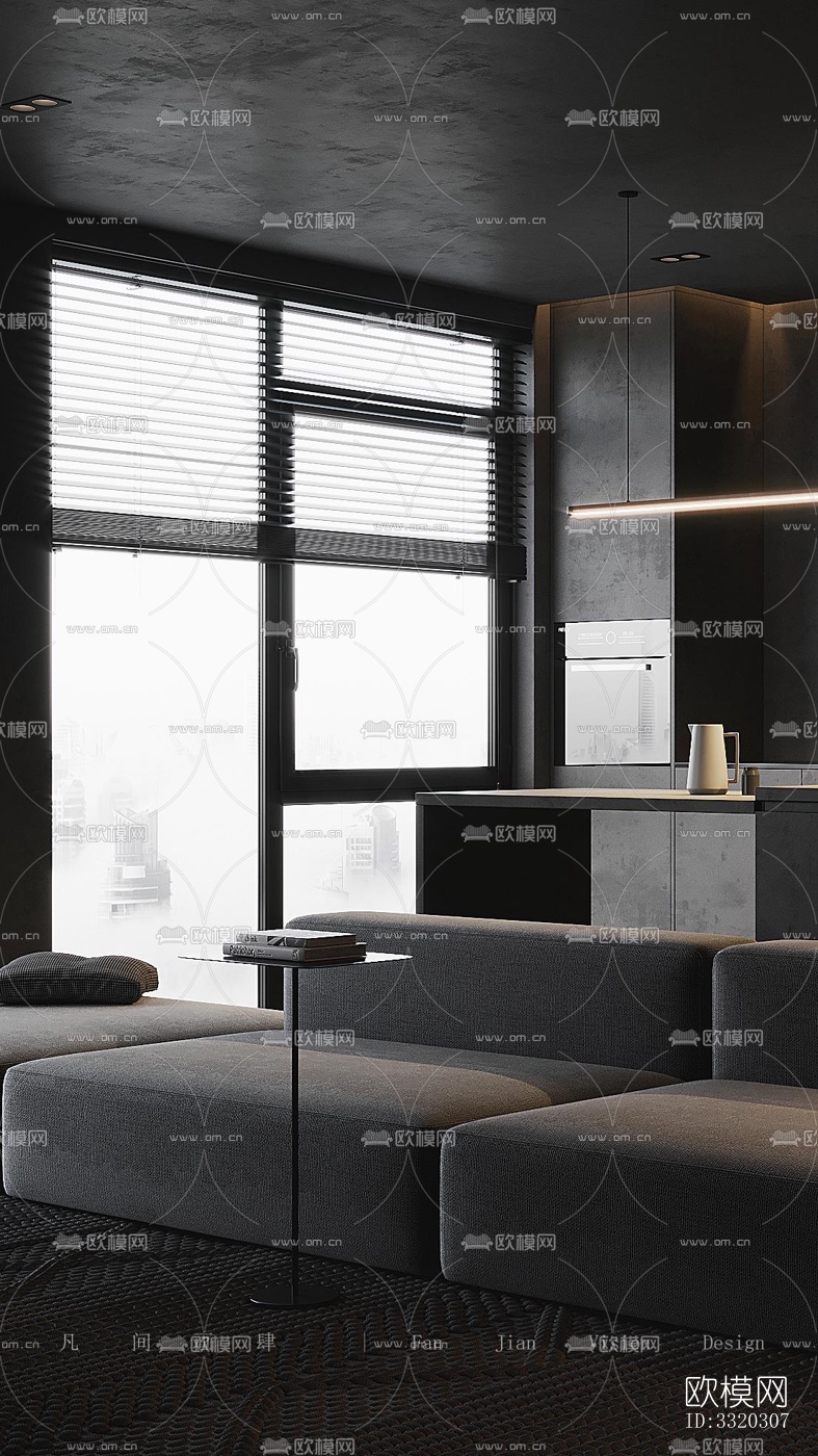 现代客厅效果图下载（渲染图9）