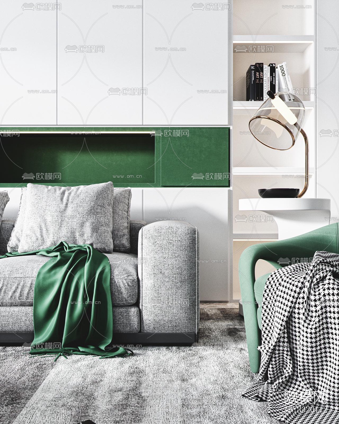 现代客厅效果图下载（渲染图5）