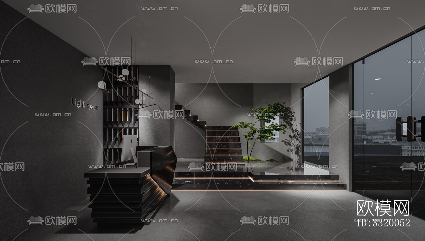 侘寂展览展厅效果图下载（渲染图6）