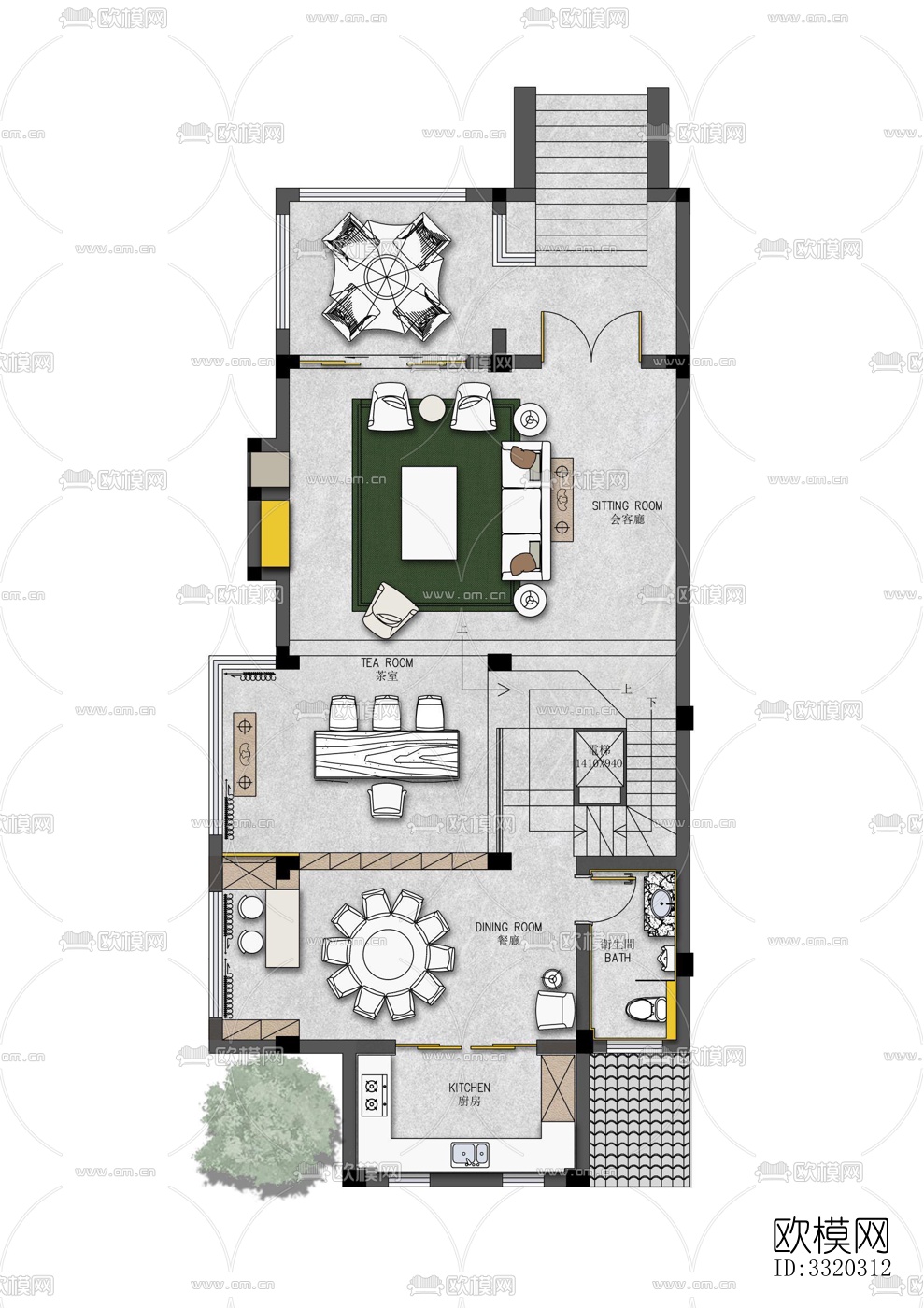 现代客厅效果图下载（渲染图8）