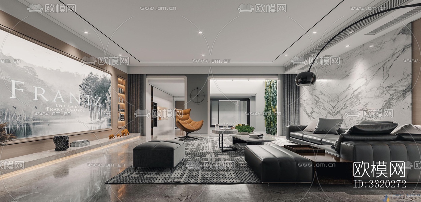 现代客厅效果图下载（渲染图4）