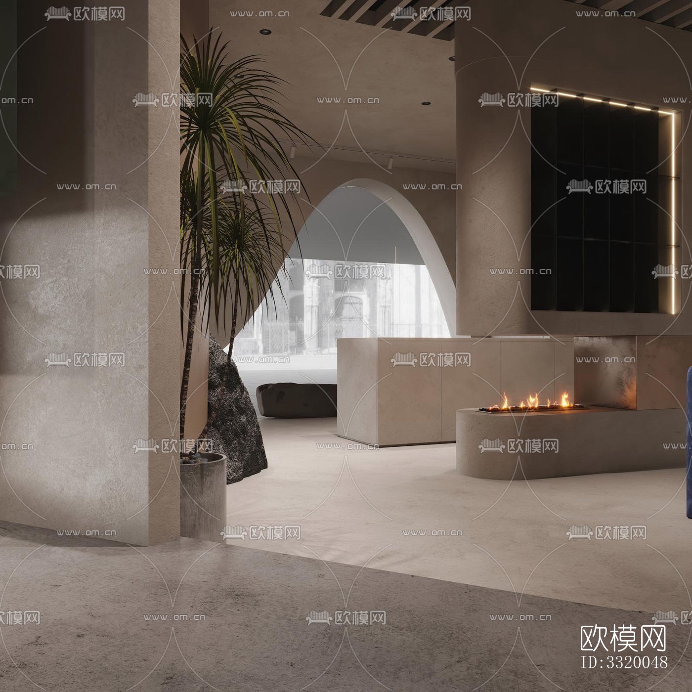 侘寂展览展厅效果图下载（渲染图7）