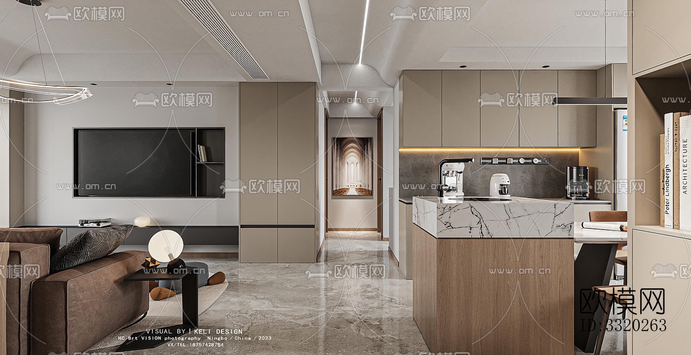 现代客厅效果图下载（渲染图1）