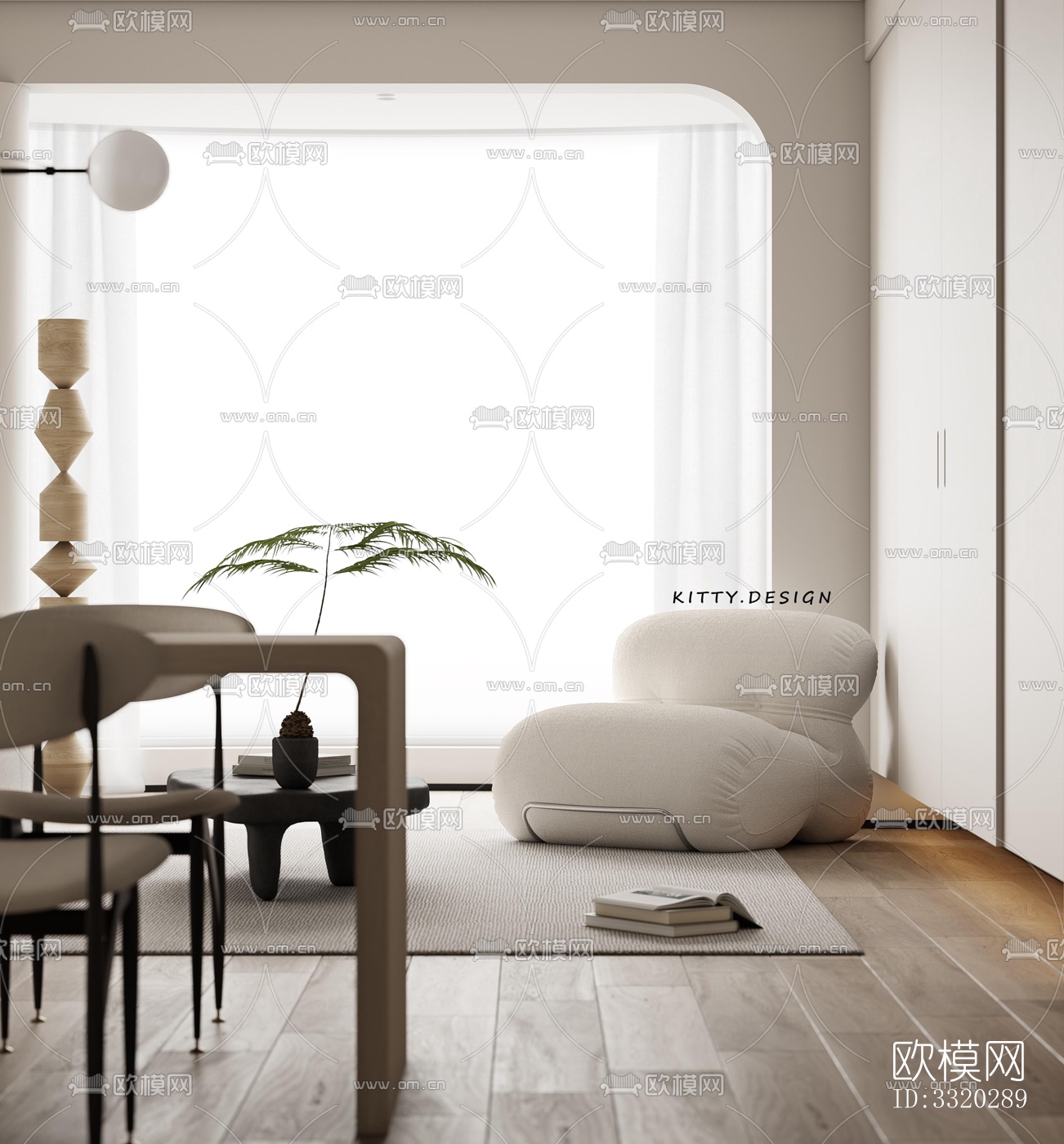 现代客厅效果图下载（渲染图6）