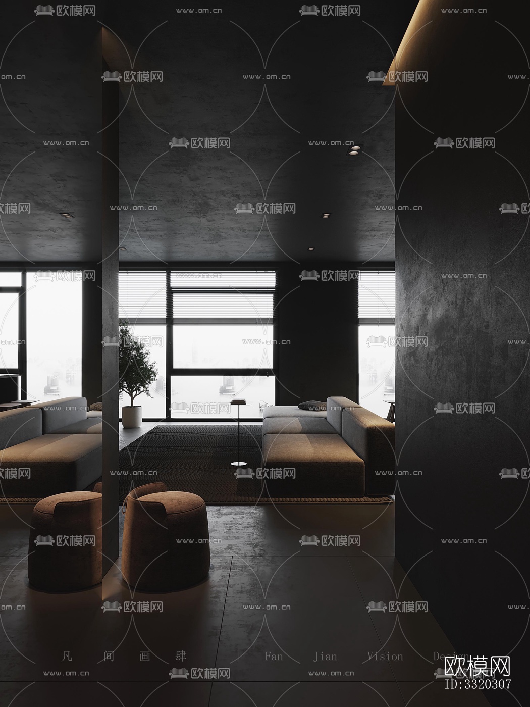 现代客厅效果图下载（渲染图7）