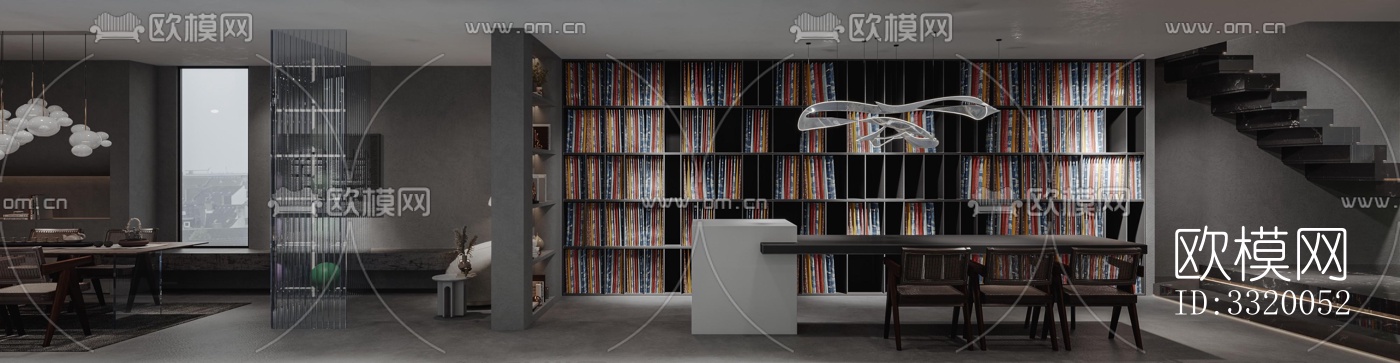 侘寂展览展厅效果图下载（渲染图4）