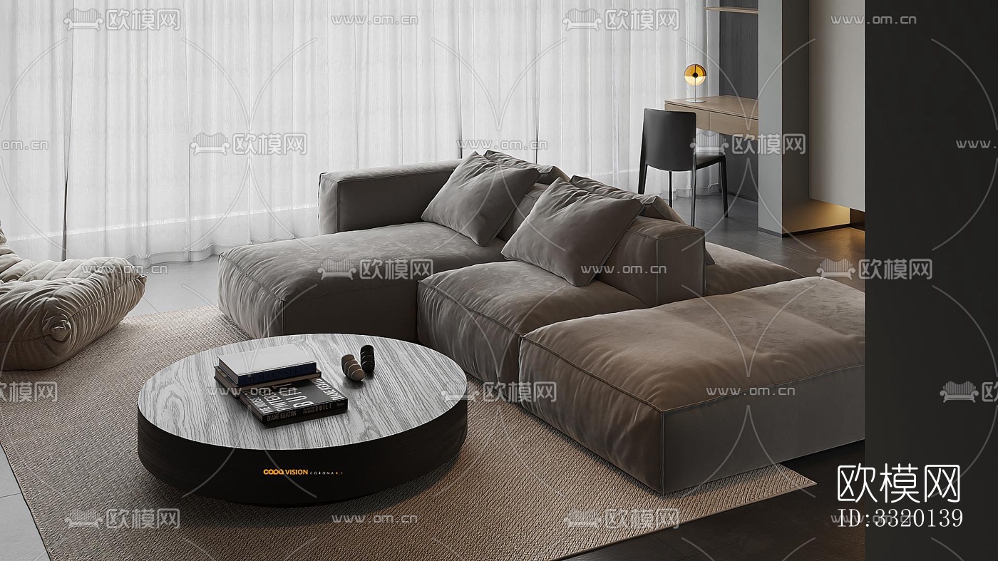 现代客厅效果图下载（渲染图9）