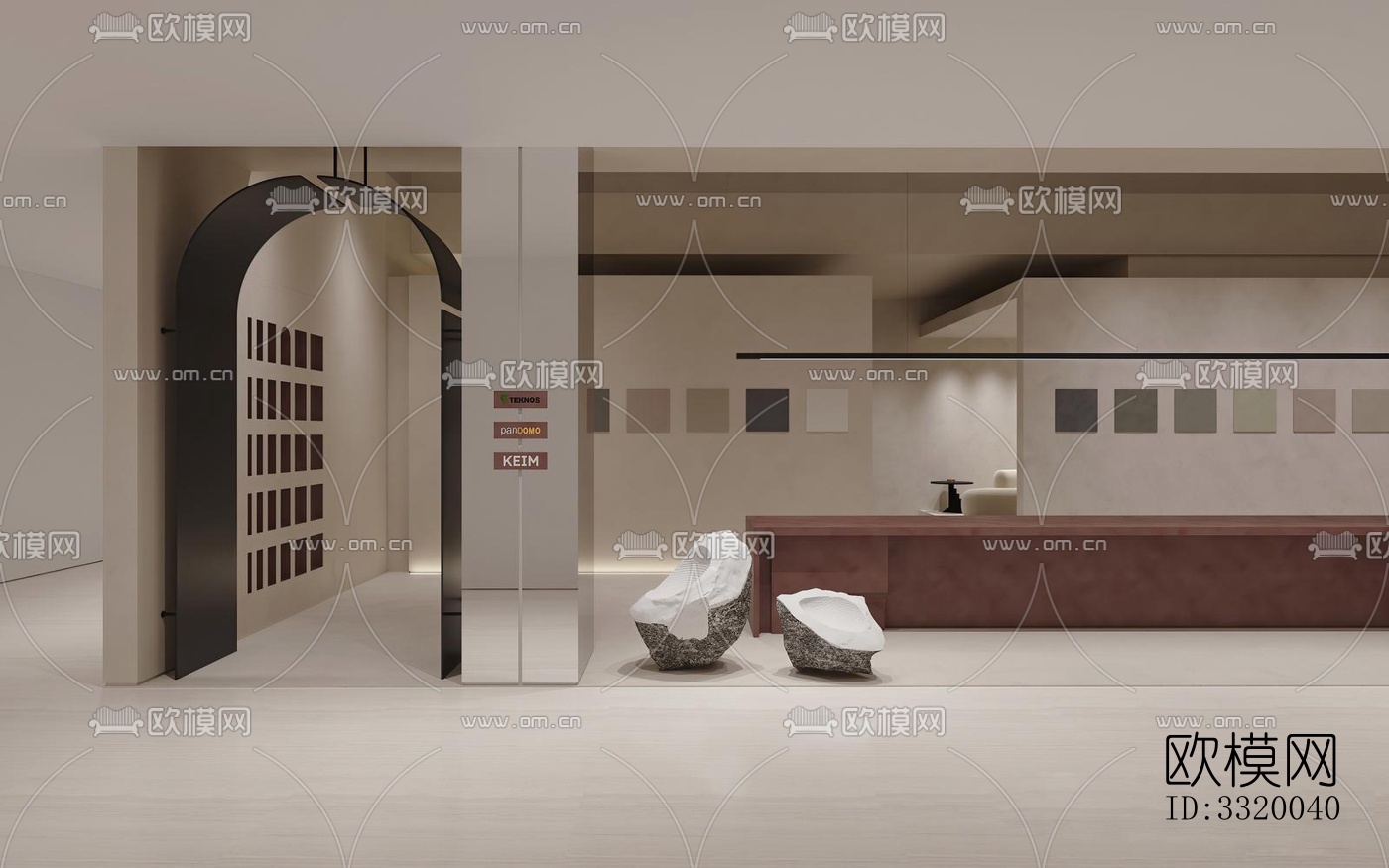 侘寂展览展厅效果图下载（渲染图4）