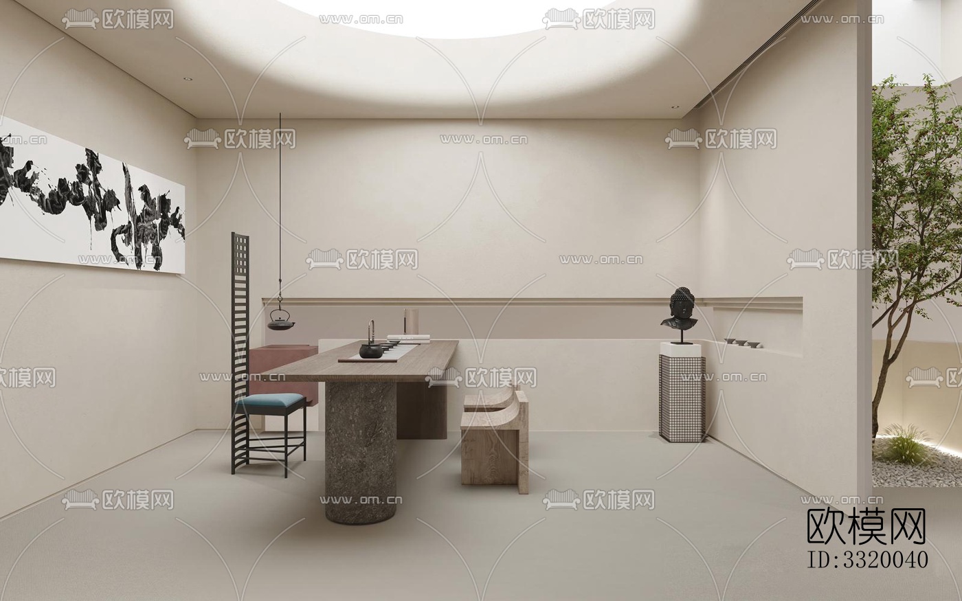 侘寂展览展厅效果图下载（渲染图8）