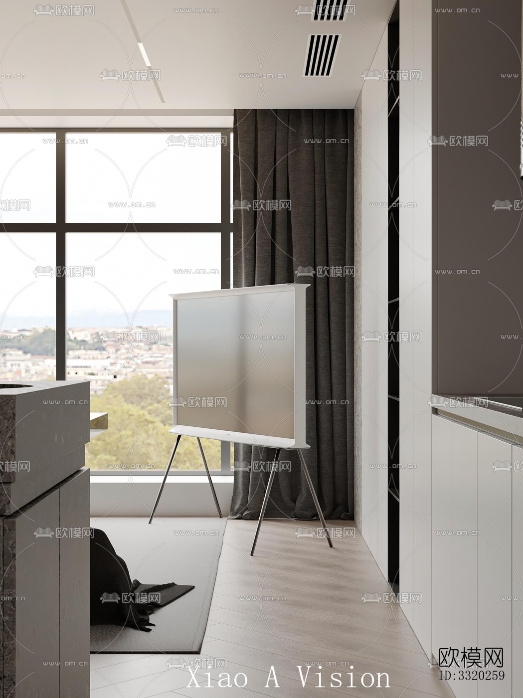 现代客厅效果图下载（渲染图9）