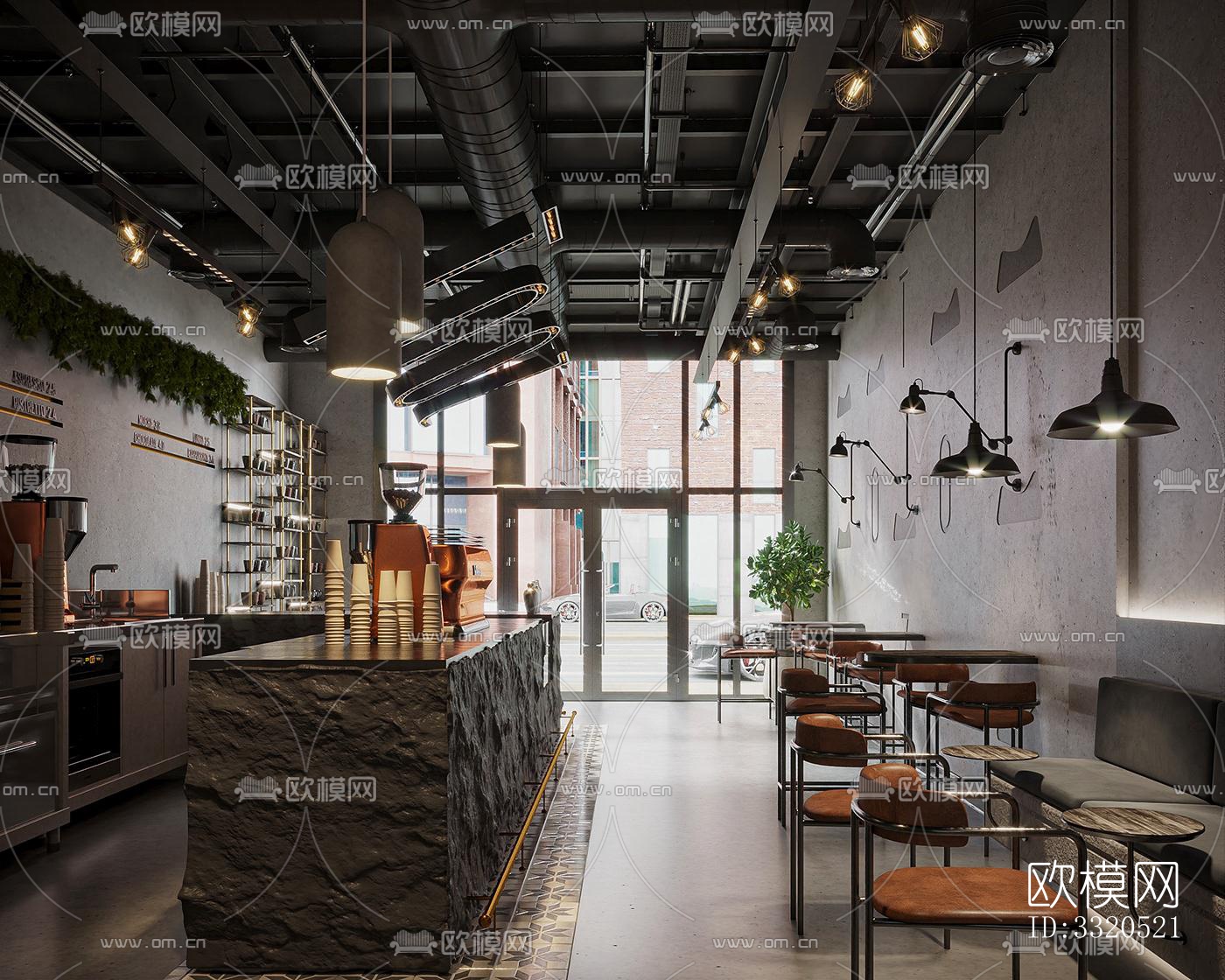 工业风咖啡奶茶效果图下载（渲染图10）