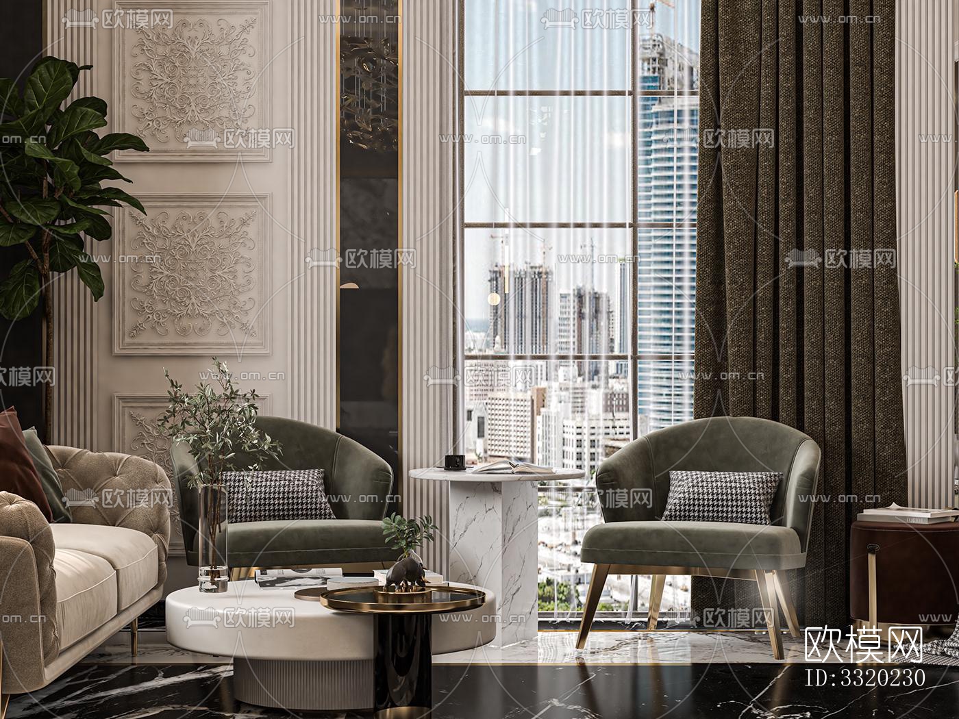 现代客厅效果图下载（渲染图5）