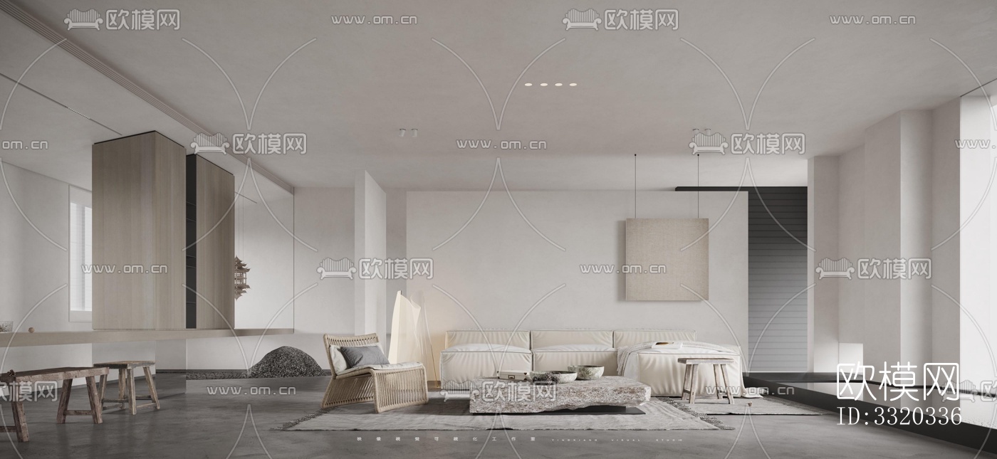 现代客厅效果图下载（渲染图4）