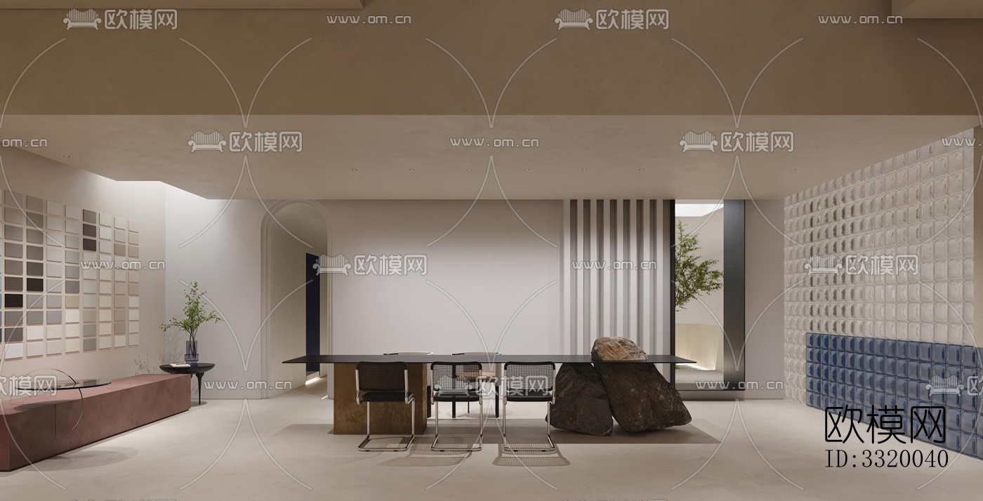 侘寂展览展厅效果图下载（渲染图14）