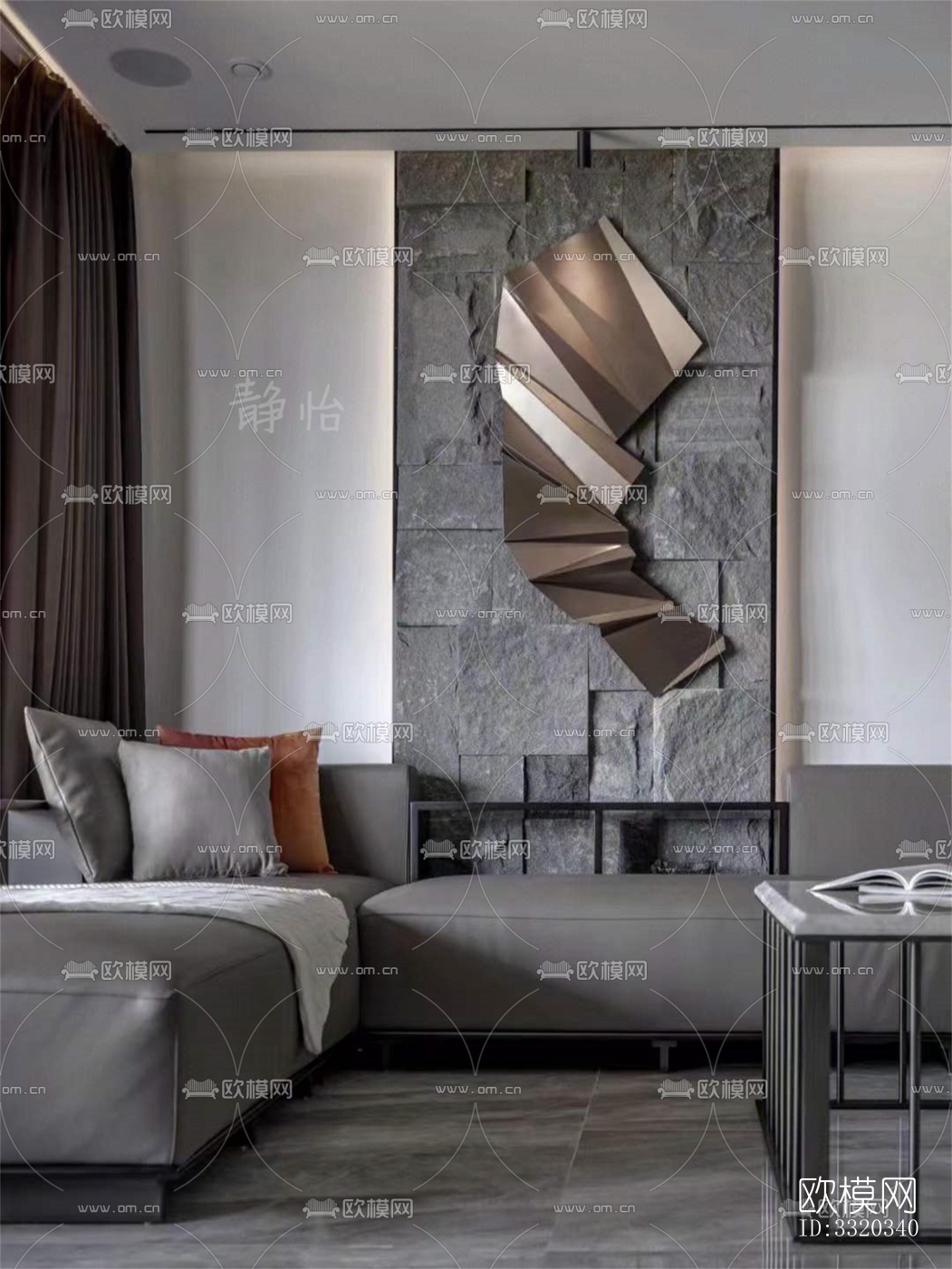 现代客厅效果图下载（渲染图5）