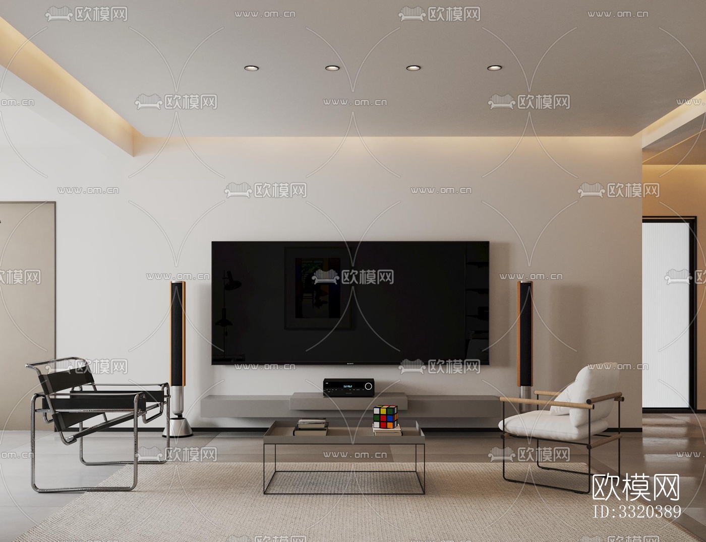 现代客厅效果图下载（渲染图1）