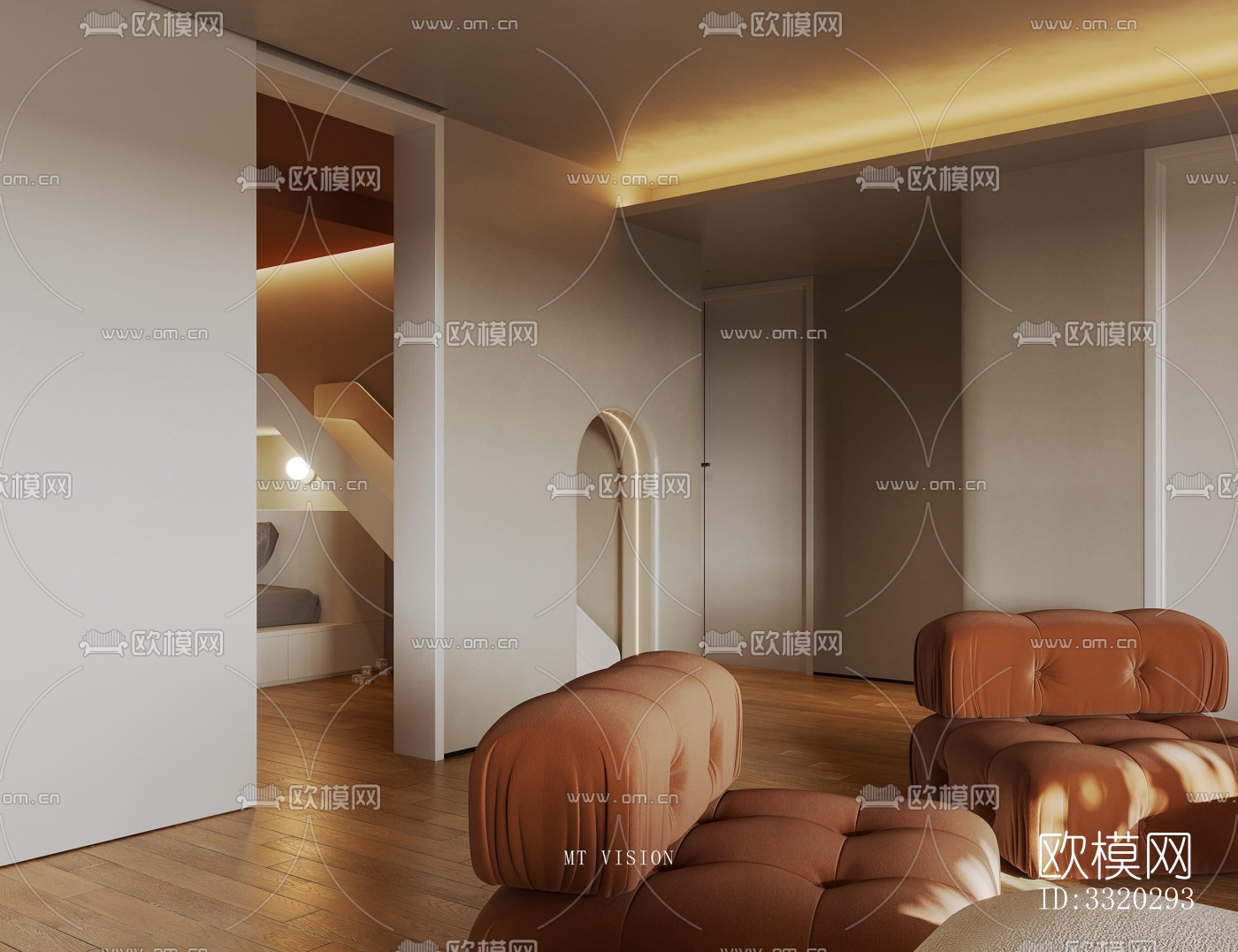 现代客厅效果图下载（渲染图5）