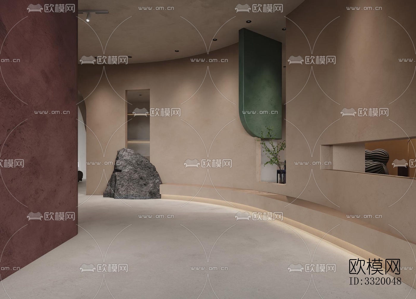 侘寂展览展厅效果图下载（渲染图13）