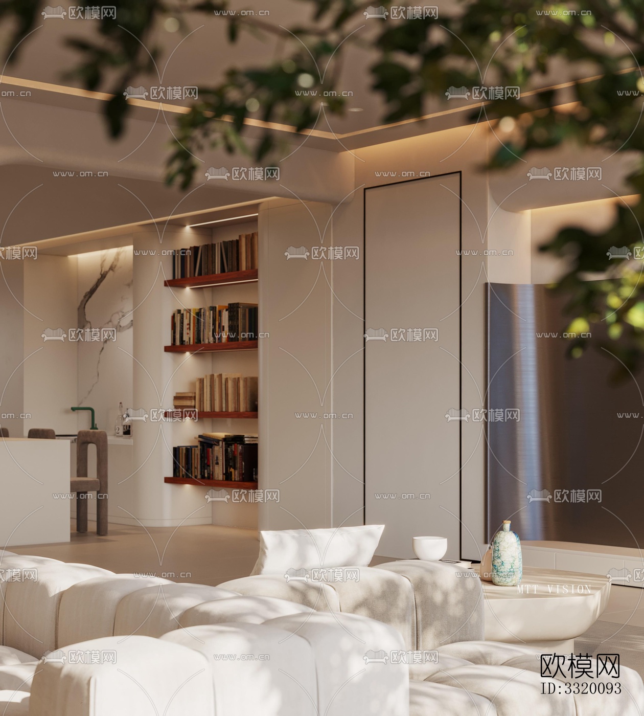 现代客厅效果图下载（渲染图5）