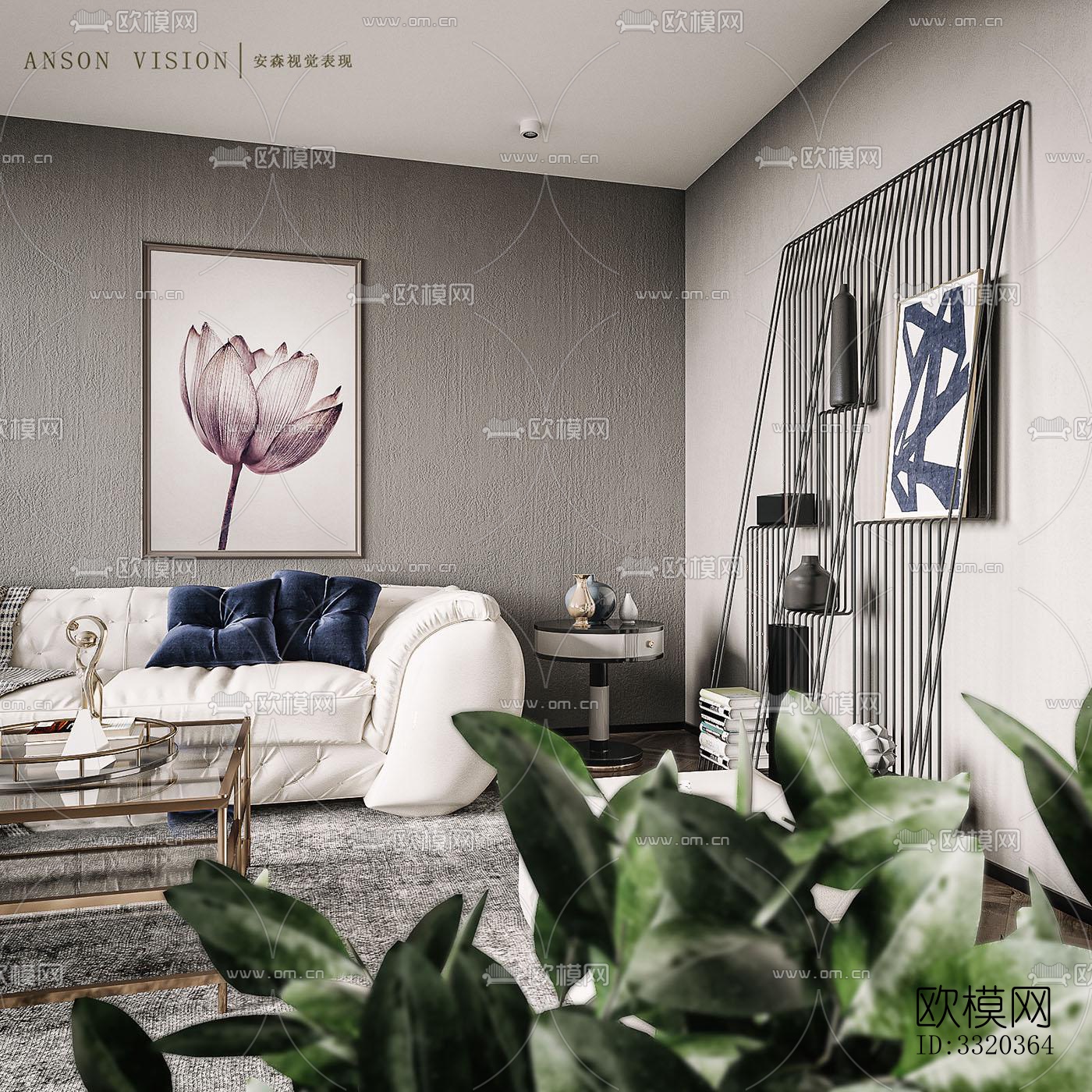 现代客厅效果图下载（渲染图6）