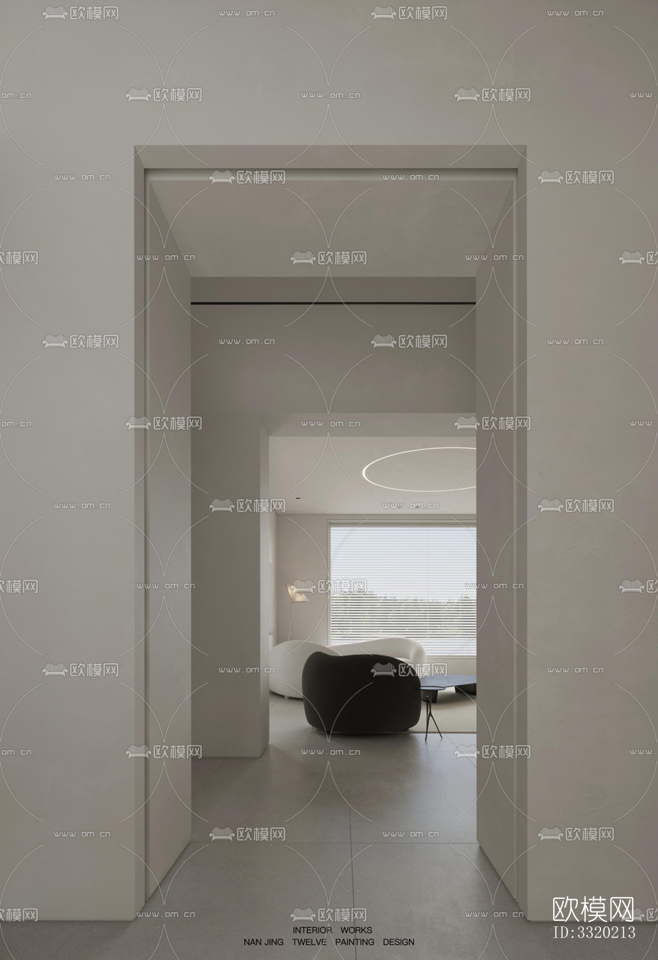 现代客厅效果图下载（渲染图4）