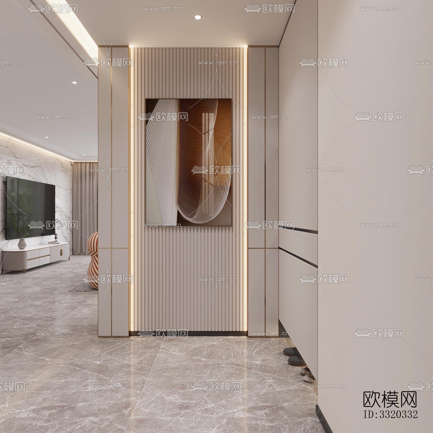 现代客厅效果图下载（渲染图6）