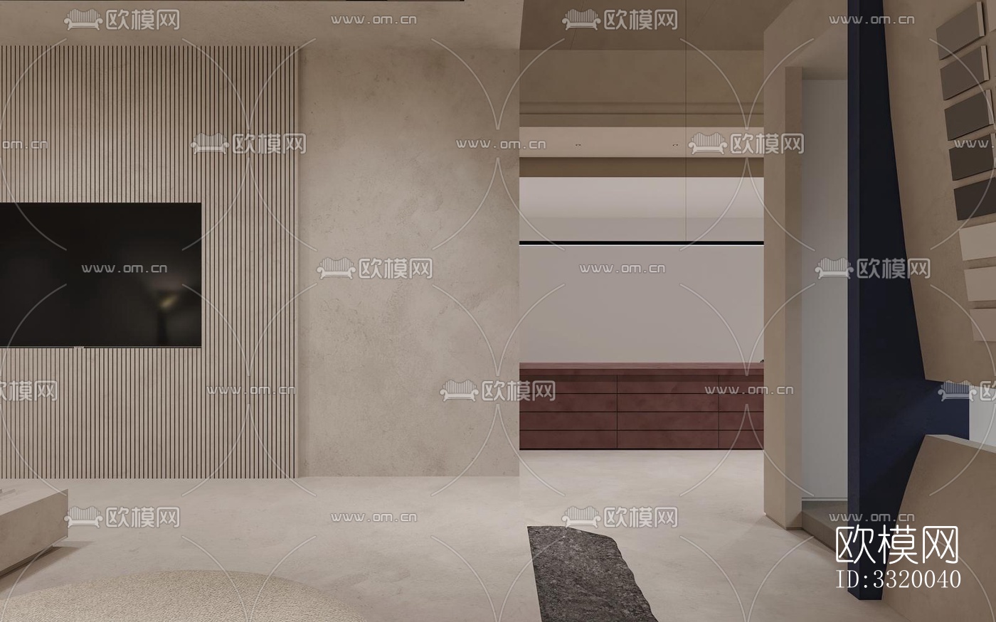 侘寂展览展厅效果图下载（渲染图12）