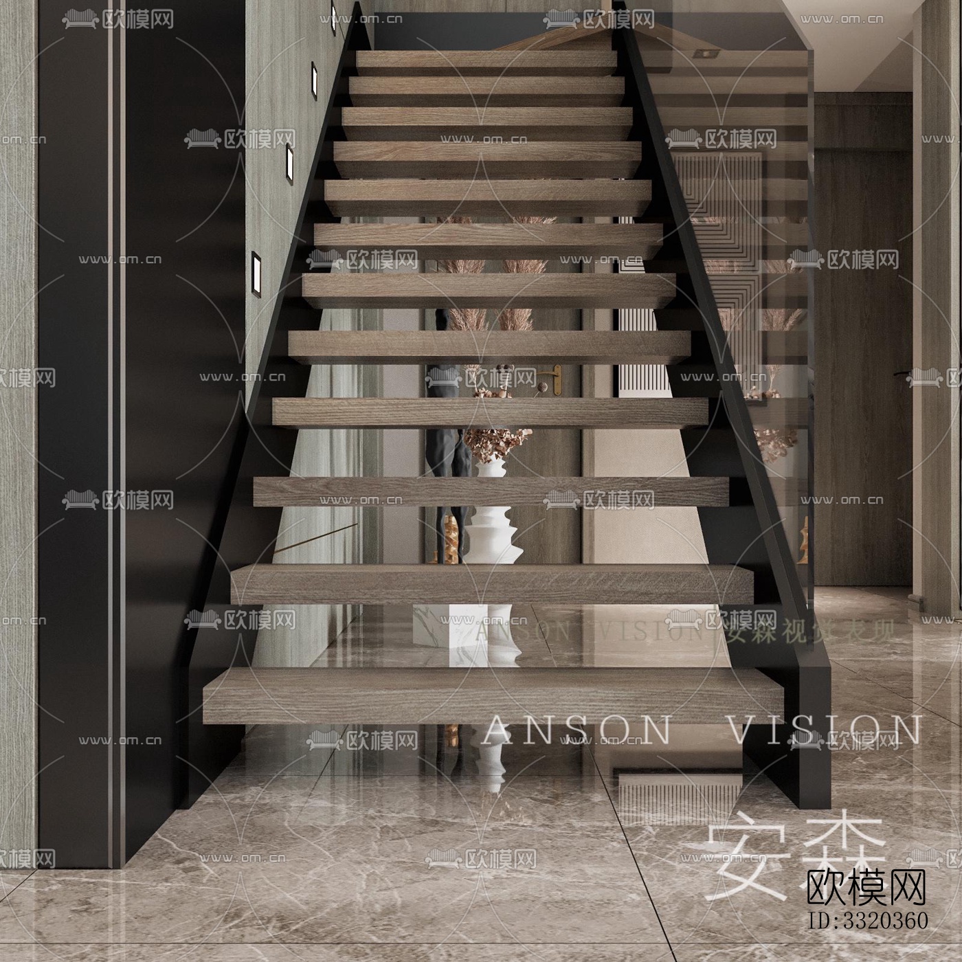 现代客厅效果图下载（渲染图5）