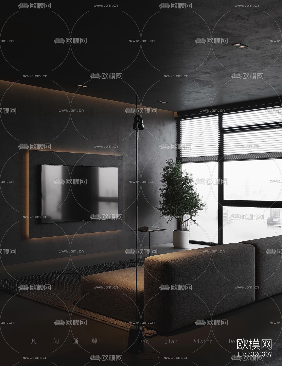 现代客厅效果图下载（渲染图8）