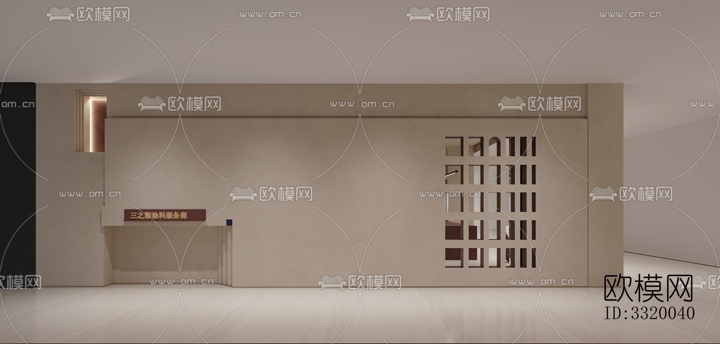 侘寂展览展厅效果图下载（渲染图1）