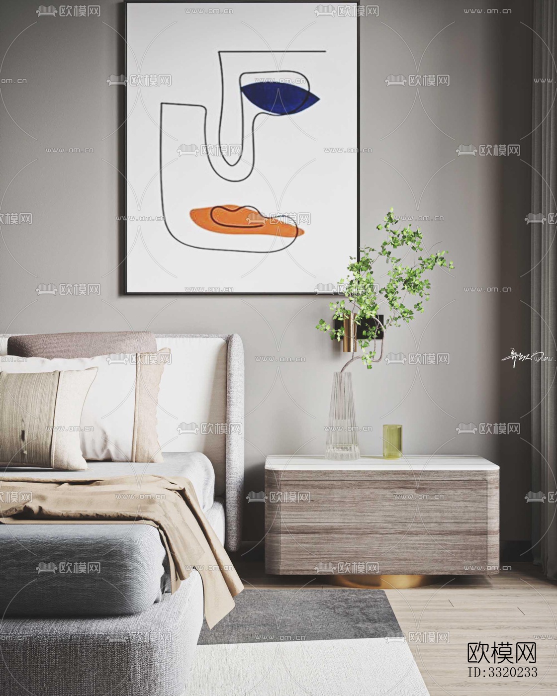 现代客厅效果图下载（渲染图7）