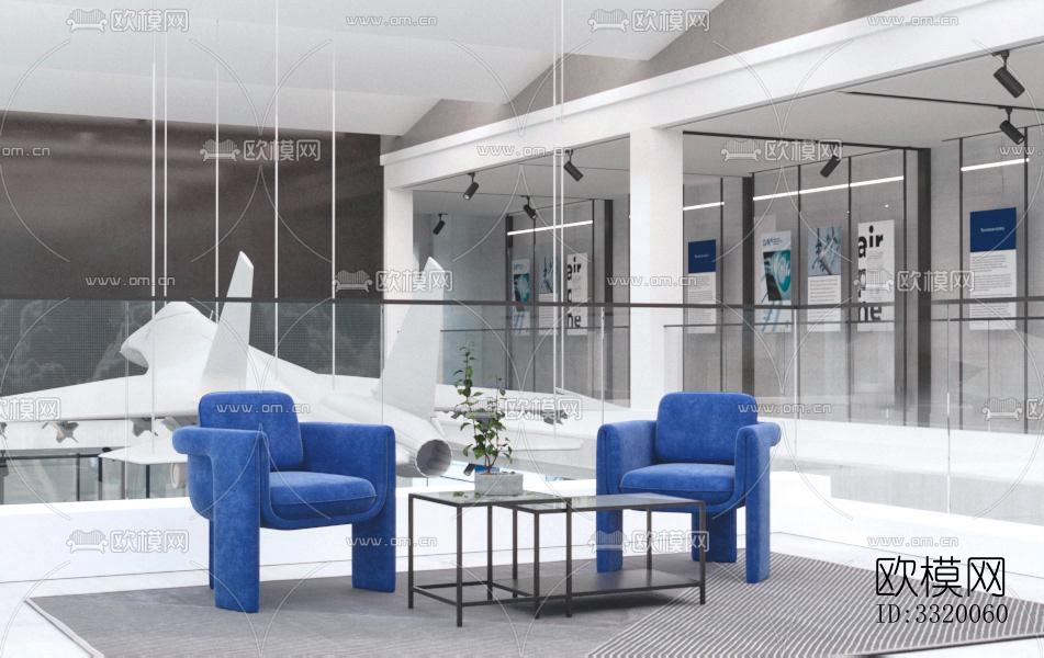 现代展览展厅效果图下载（渲染图4）