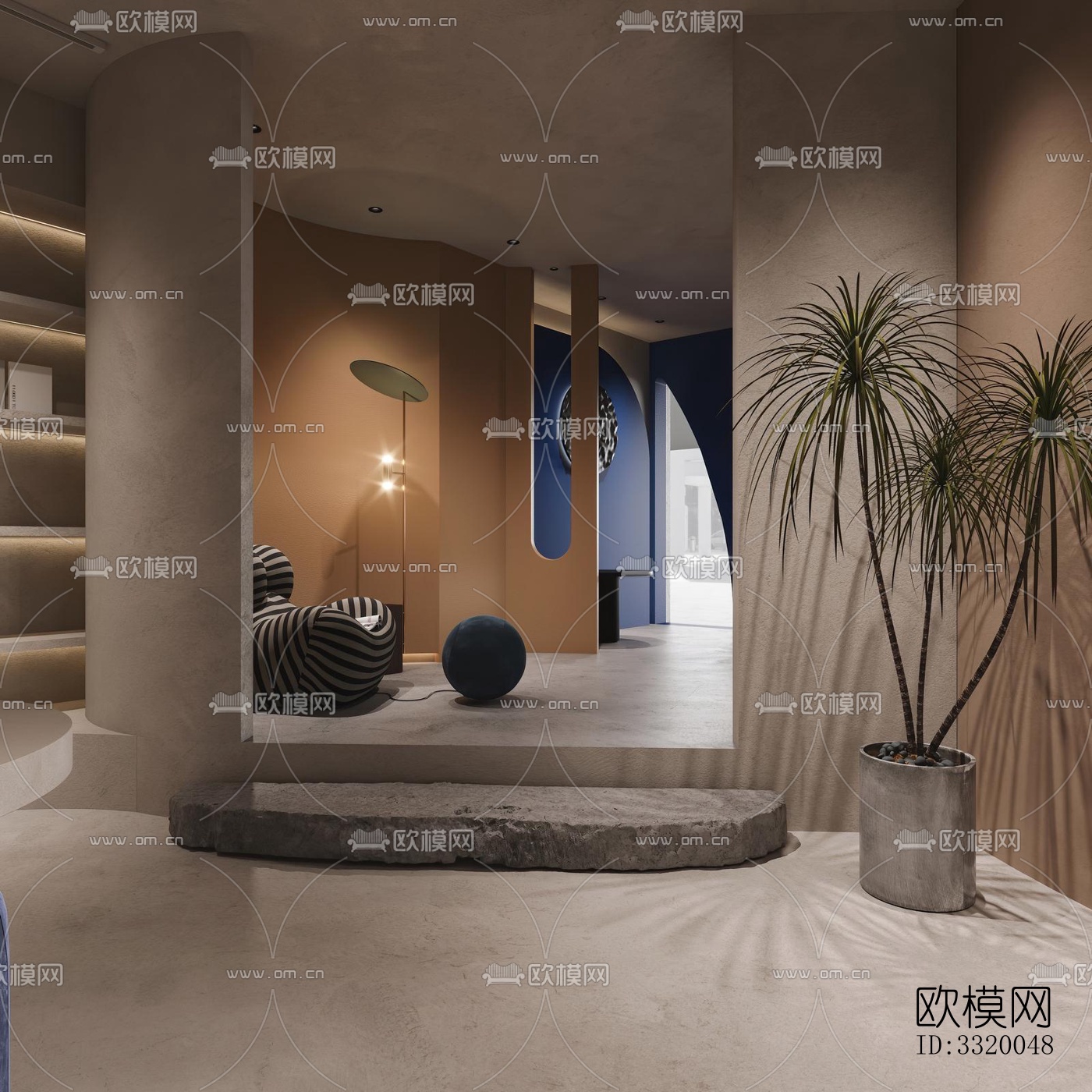 侘寂展览展厅效果图下载（渲染图6）