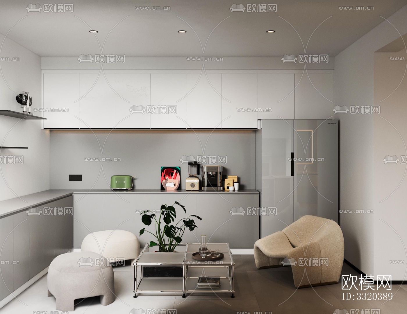 现代客厅效果图下载（渲染图7）