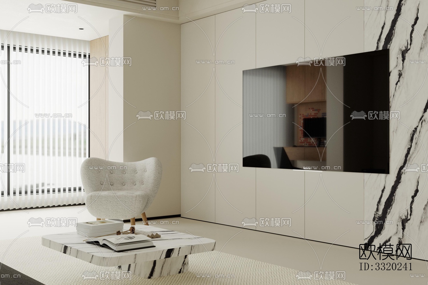 现代客厅效果图下载（渲染图4）