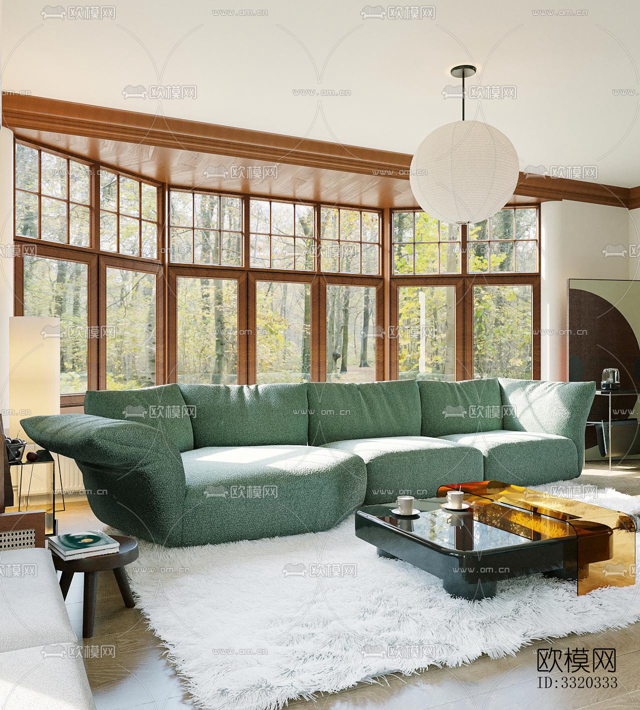 现代客厅效果图下载（渲染图1）