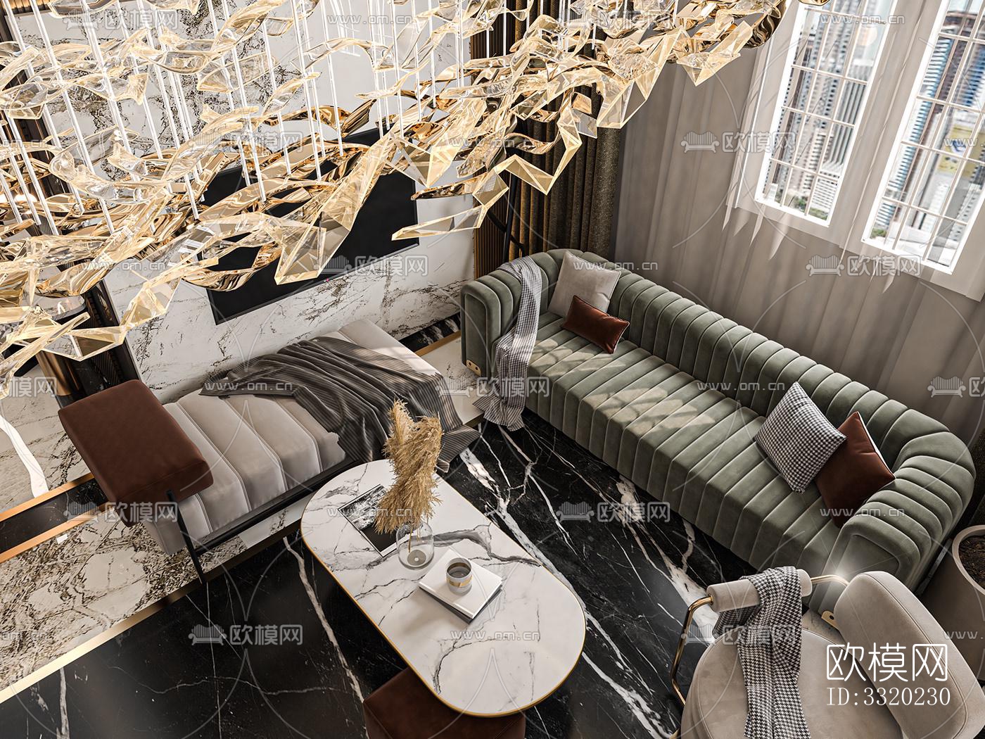 现代客厅效果图下载（渲染图3）