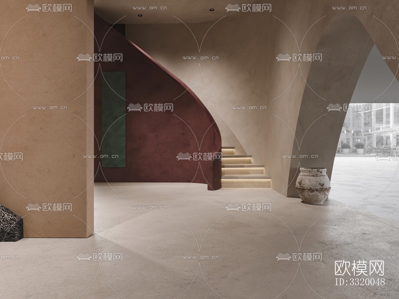 侘寂展览展厅效果图下载（渲染图2）