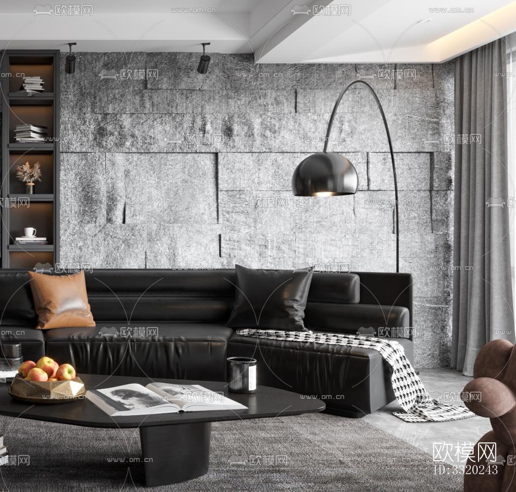 现代客厅效果图下载（渲染图7）