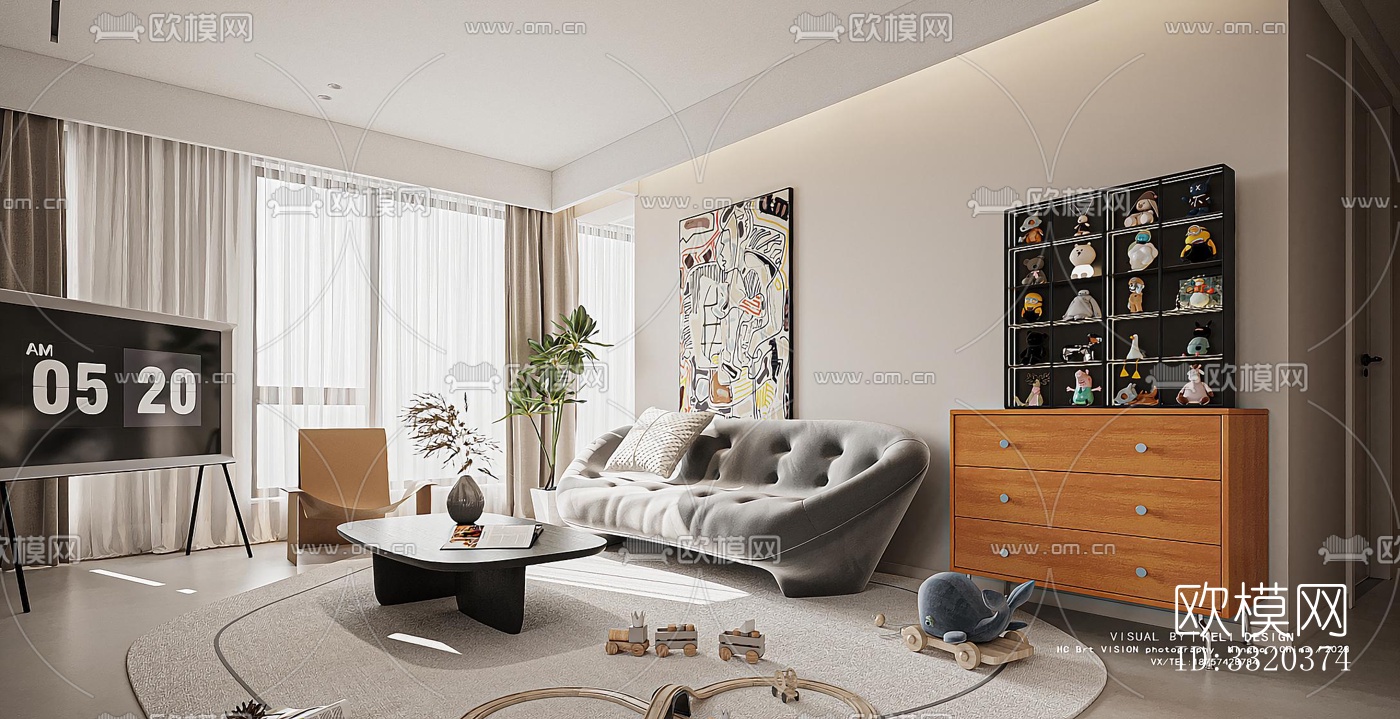 现代客厅效果图下载（渲染图11）