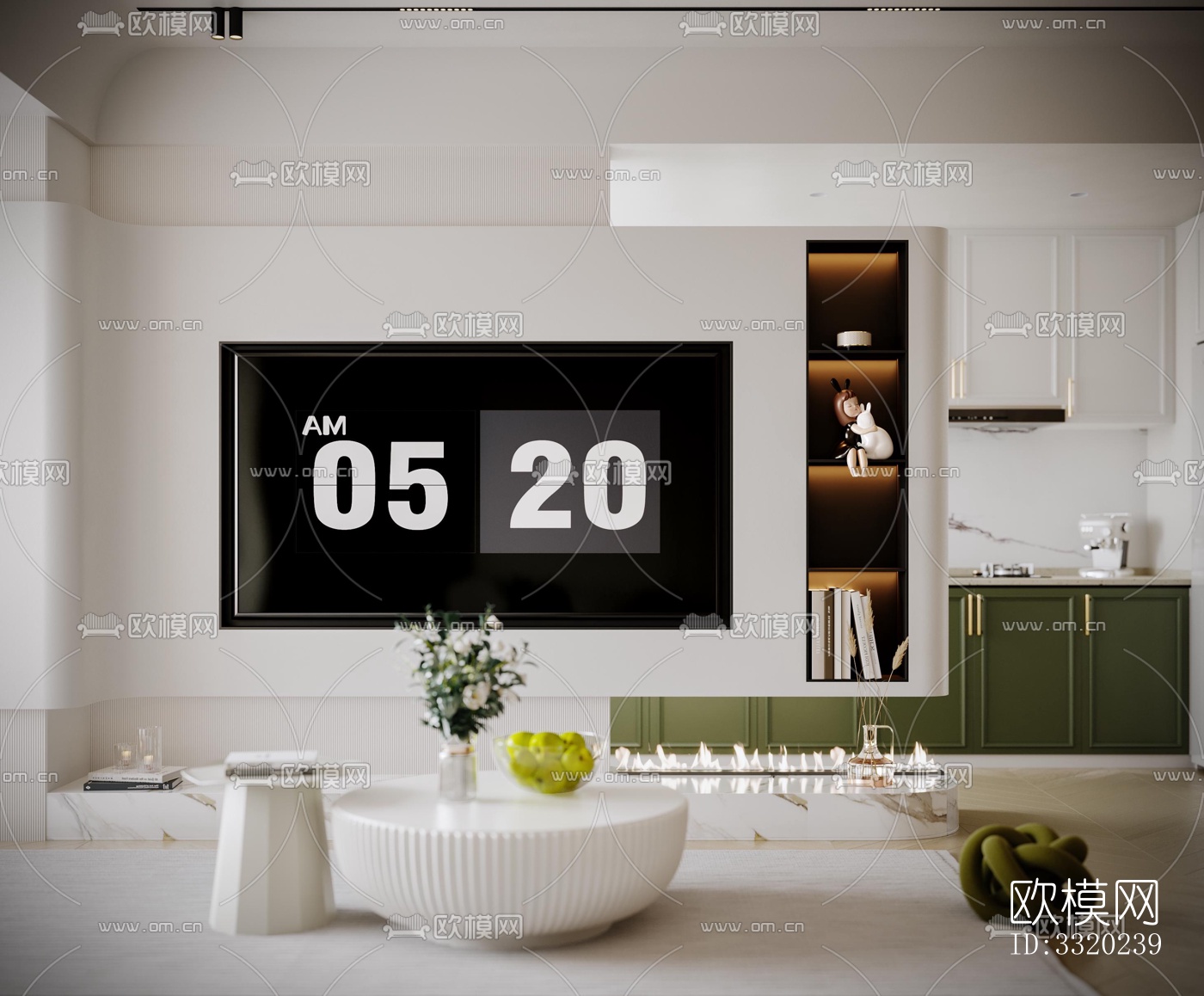 现代客厅效果图下载（渲染图4）