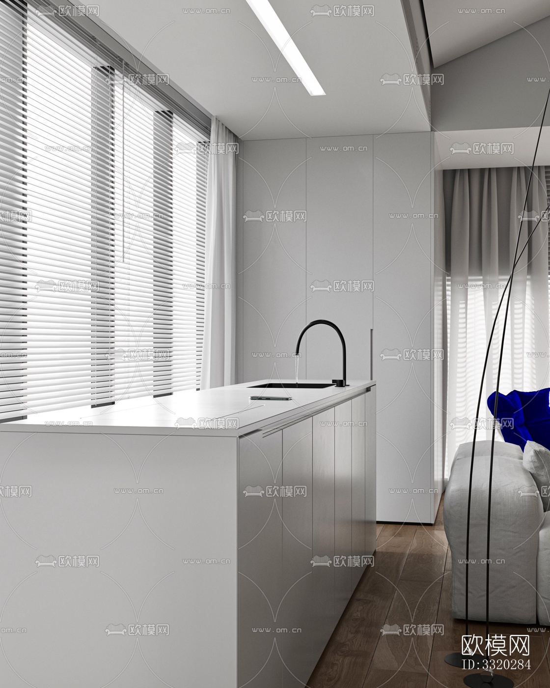 现代客厅效果图下载（渲染图6）